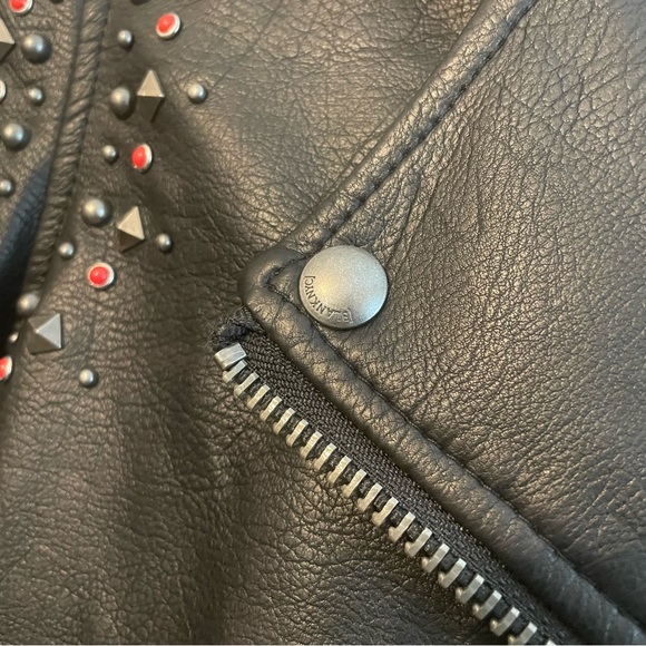 BLANK NYC Faux Leather Studded Moto Jacket - Black Size S - Picture 4 of 13